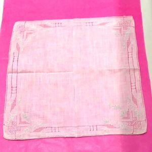 Antique monogram fancy embroidered fine linen handkerchief